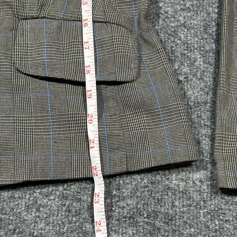 Converse One Star Mens XS Grey Blue Glen Plaid Cotton 2 Button‎ Blazer Jacket
